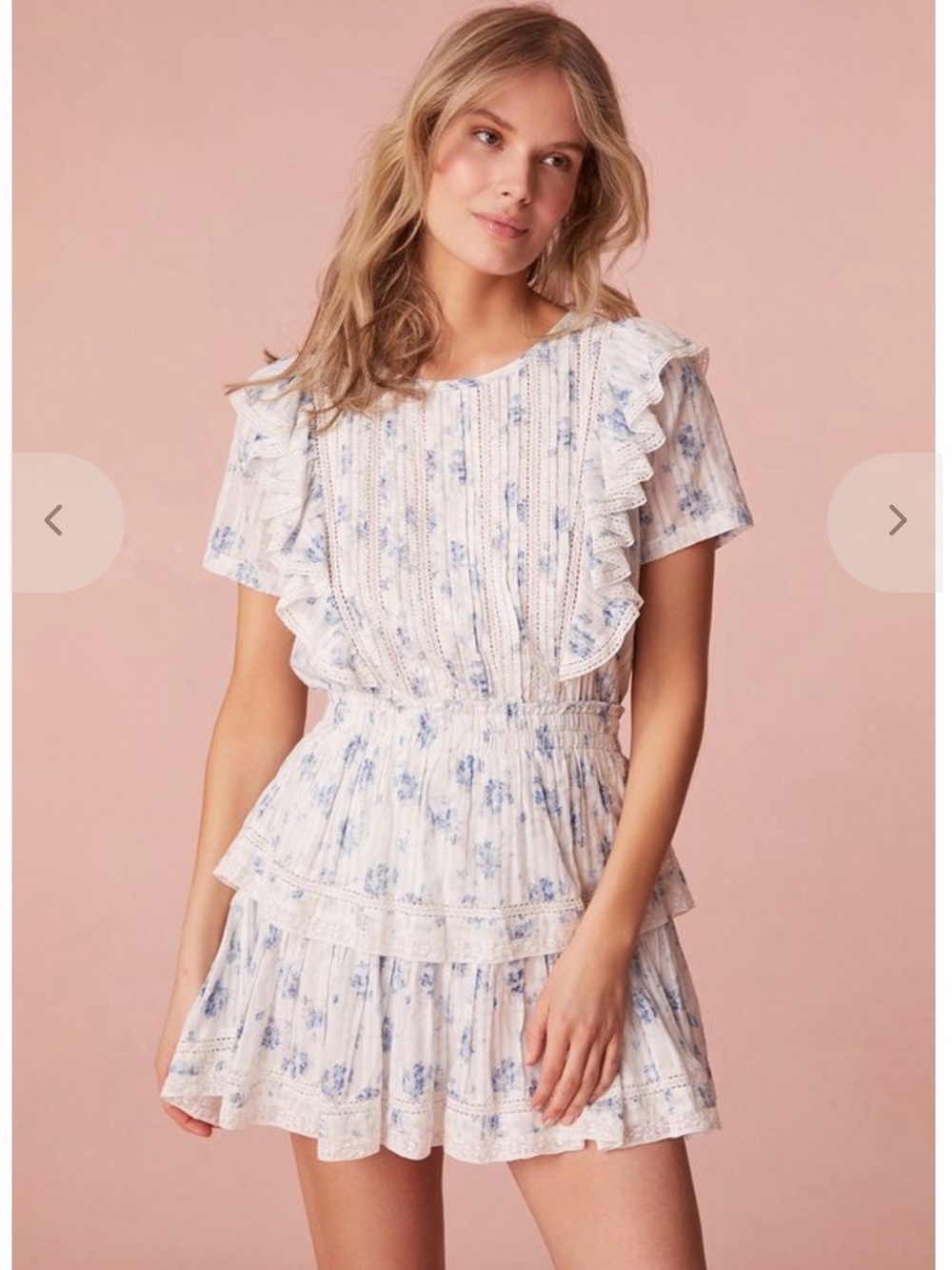 LoveShackFancy Natasha Heritage mini dress Skysail Blue